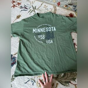Green Minnesota Graphic T-Shirt XL 100% cotton